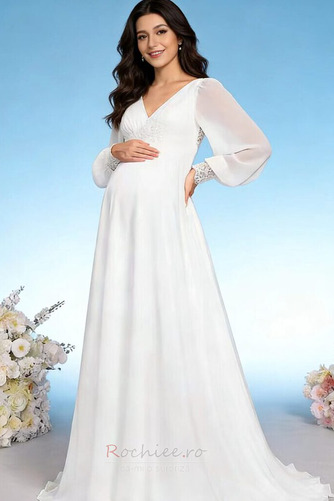 Rochie de mireasa Maternitate V gâtului Talie imperiu Plajă Elegant - Pagină 3