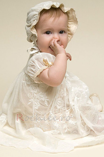 Rochie de botez Mare acoperit Lungime podea Printesa Modest Balon mâneci - Pagină 3