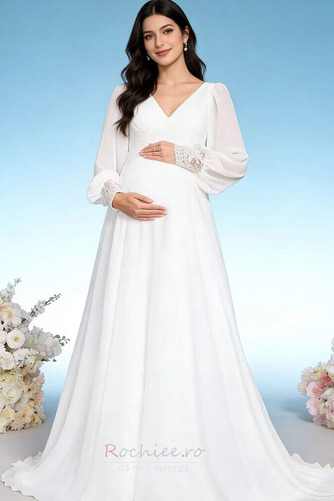 Rochie de mireasa Maternitate V gâtului Talie imperiu Plajă Elegant - Pagină 2