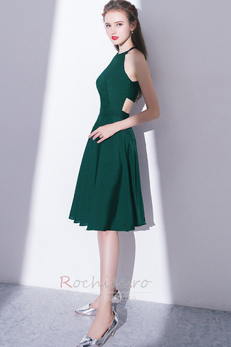 Rochie de cocktail Fără mâneci Satin Bijuterie Banchet Fermoar - Pagină 3