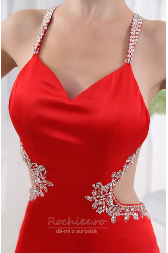 Rochie de bal Sexy Sirenă Ciubuc Etaj lungime Curele largi Fără mâneci - Pagină 5