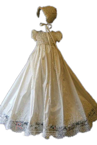Rochie de botez Lung Suprapunere de dantela Mâneci scurte Printesa - Pagină 2
