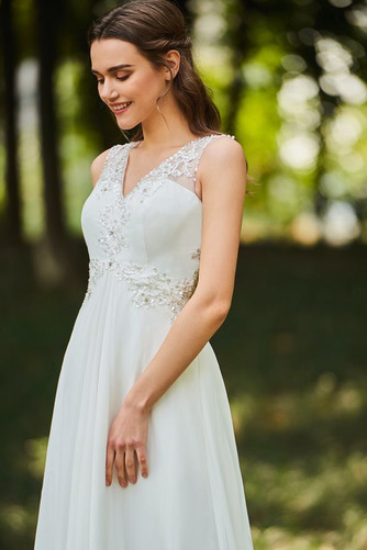 Rochie de mireasa Pară Elegant Şifon Lung Butonul Talie naturală - Pagină 4