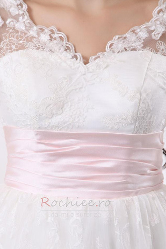 Rochie de bal Genunchi lungime Mâneci scurte Corsetul de suprapunere - Pagină 7