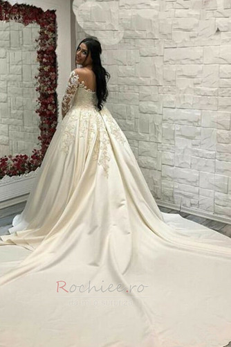 Rochie de mireasa Mâneci lungi Plajă Regal Epocă Talie naturale - Pagină 1