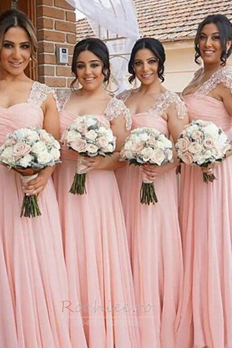 Rochie de domnişoară de onoare Fermoar Elegant Talie naturale - Pagină 2