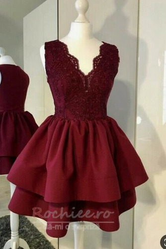 Rochie de cocktail Sexy Fără mâneci Aplicatiile Suprapunere de dantela - Pagină 3