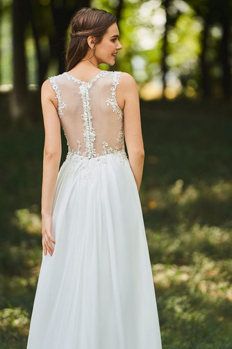 Rochie de mireasa Pară Elegant Şifon Lung Butonul Talie naturală - Pagină 5