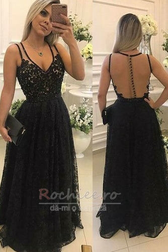 Rochie de seara Elegant Suprapunere de dantela Tul V gâtului - Pagină 1