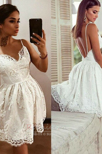 Rochie de cocktail Dantela V gâtului Talie naturale Triunghi inversat - Pagină 4