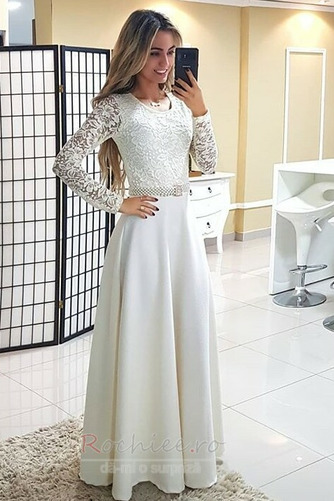 Rochie de seara Lungime podea Curea cu margele Satin Talie naturale - Pagină 1