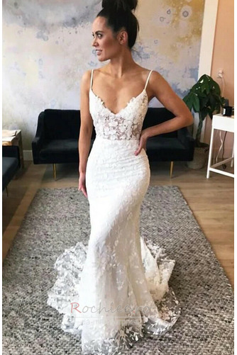 Rochie de mireasa Talie naturale Suprapunere de dantela Dantela - Pagină 1