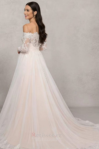 Rochie de mireasa Dantelă Capelă Imperiul De pe umăr Dantela - Pagină 4