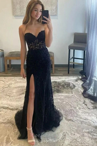 Rochie de seara Sexy Fără mâneci Fantă față Tul Etaj lungime - Pagină 4