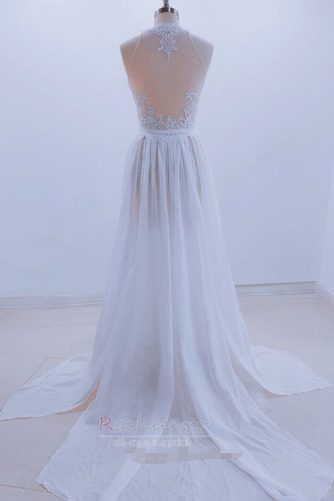 Rochie de mireasa Sheer Înapoi Bijuterie Pară Vară Dantela A-linie - Pagină 6