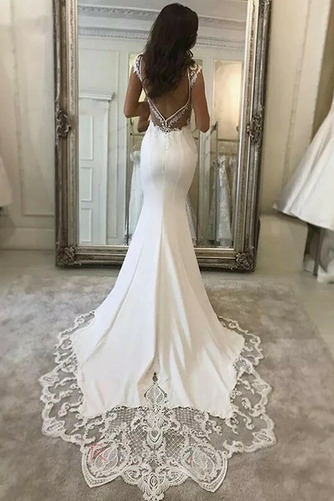 Rochie de mireasa Fara spate Elegant V gâtului Talie naturale - Pagină 2