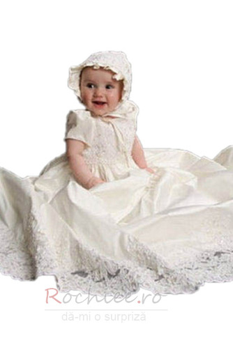 Rochie de botez Lung Suprapunere de dantela Mâneci scurte Printesa - Pagină 1