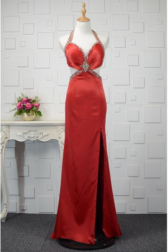 Rochie de bal Cutat Lux Nu înapoi Vară Fără mâneci Banchet Satin elastic - Pagină 1