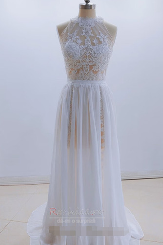Rochie de mireasa Sheer Înapoi Bijuterie Pară Vară Dantela A-linie - Pagină 5