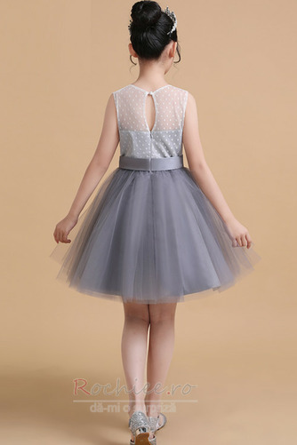 Rochie florăreasă Tul Talie naturale Banchet Aplicatiile A-linie - Pagină 2