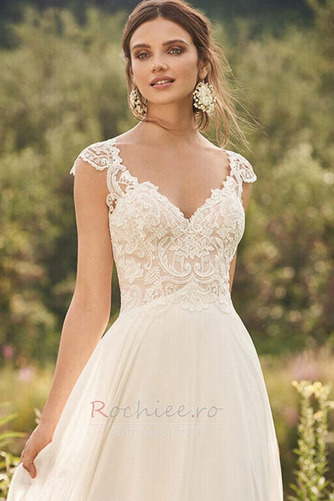 Rochie de mireasa Dantela Talie naturală V-gât adânc Plajă Fără mâneci - Pagină 3