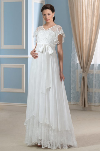 Rochie de mireasa Mâneci scurte Talie imperiu Maternitate Elegant - Pagină 1