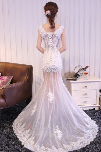 Rochie de bal V gâtului Flori Sirenă Vară Elegant Rozetă accentuată - Pagină 3