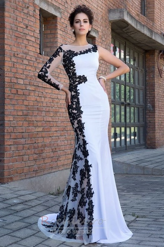 Rochie de bal Lung Teacă Elegant Asimetric mâneci Toamnă Subţire - Pagină 1