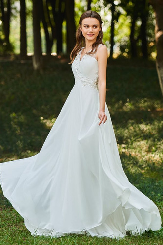 Rochie de mireasa Pară Elegant Şifon Lung Butonul Talie naturală - Pagină 2