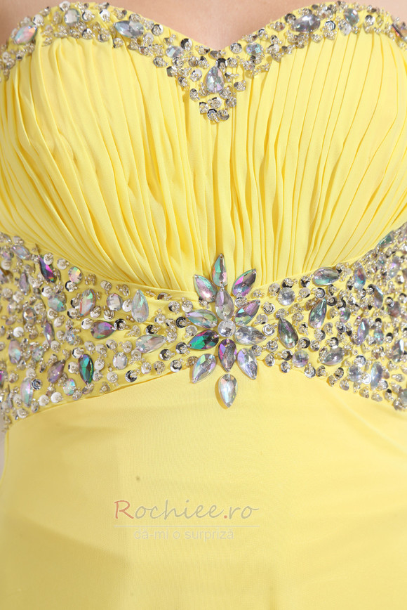 Rochie de seara Fermoar Dragă Şifon Elegant Etaj lungime Cristal